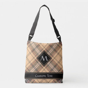 Beige und Brown Tartan Tragetaschen Mit Langen Trägern