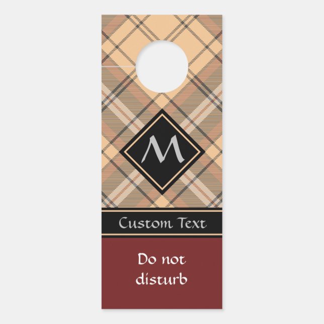 Beige und Brown Tartan Türanhänger (Vorderseite)