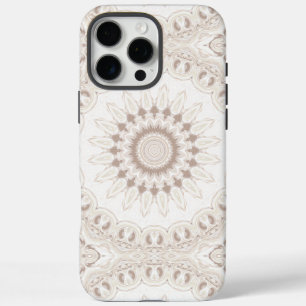 Beige und Cream Mandala Muster iPhone 16 Pro Max Hülle