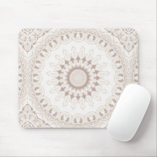 Beige und Cream Mandala Muster Mousepad