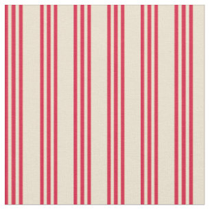 Beige und Crimson-farbene Streifen Stoff