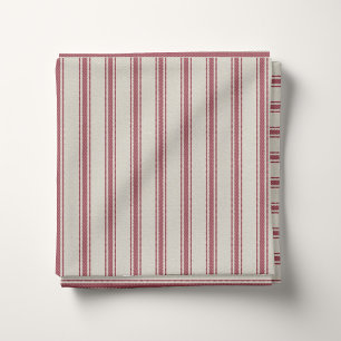 Beige und Crimson Red Classic - Ticking Stripes Stoff
