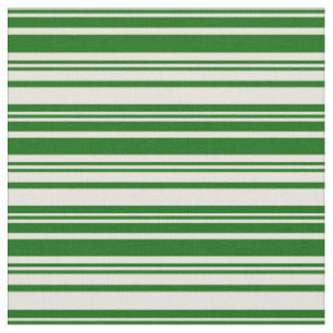 Beige und dunkelgrüne Linde/Streifenmuster Stoff