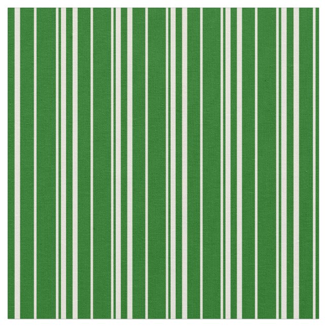 Beige und dunkelgrüne Linienmuster Stoff (Nahaufnahme)
