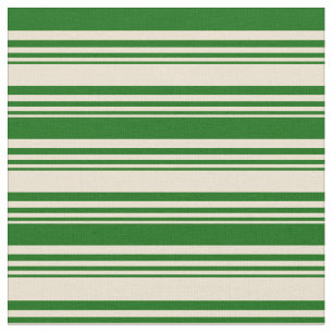 Beige und dunkelgrüne Streifen Stoff