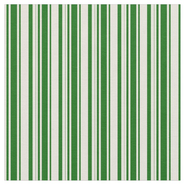 Beige und dunkelgrüne Streifen Stoff (Nahaufnahme)