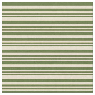 Beige und dunkelolische grüne Streifen Stoff