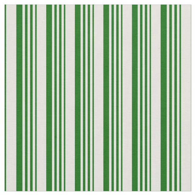Beige und dunkle grüne Linien Stoff (Nahaufnahme)
