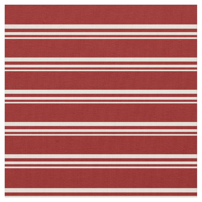 Beige und dunkle rote Linien Stoff (Nahaufnahme)