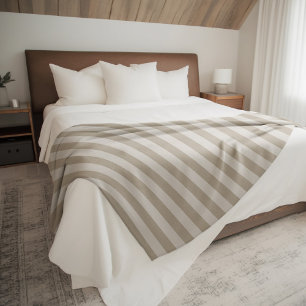 Beige und Elfenbein Streifen   Modernes Bauernhaus Fleecedecke