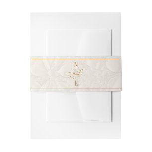 Beige- und Gold-Kalligrafie-Hochzeit Einladungsbanderole
