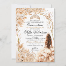 Beige- und Gold-Quinceañera-Prinzessin Mädchen-Tia