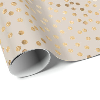 Beige und GoldGlitzer-Stadt-Punkte Geschenkpapier