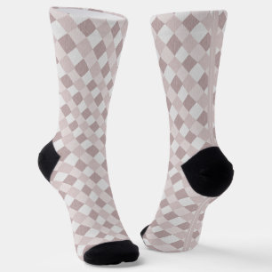 Beige und graue geometrische Muster — oblique Socken