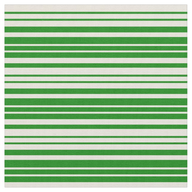 Beige und grüne Linde/Streifenmuster Stoff (Nahaufnahme)