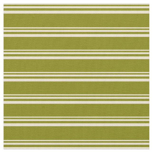 Beige und grüne Streifen/geflochtene Muster Stoff (Nahaufnahme)
