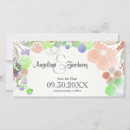 Beige und mehrfarbige Stiefmütterchen Gerettet Save The Date