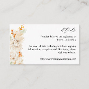 Beige und orange florale Verschlusskarte Begleitkarte