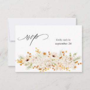 Beige und Orangenblütenblätter UAWG RSVP Karte