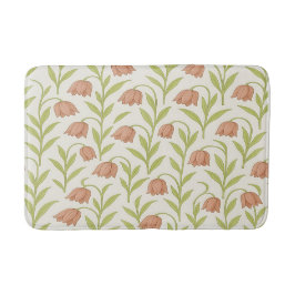 Beige und rosafarbene Blüten Badematte