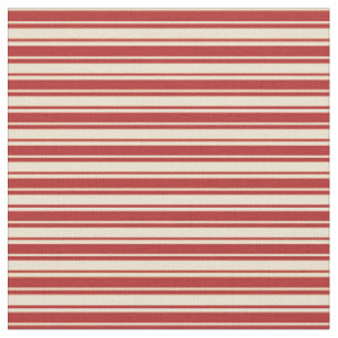 Beige und rote Streifen/Linke Muster Stoff