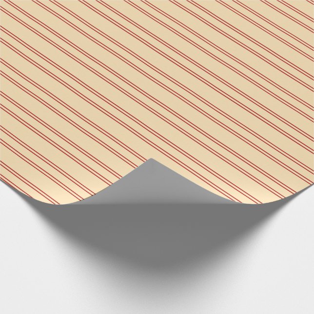 Beige und rotes Muster des Streifenwappenpapiers Geschenkpapier (Ecke)