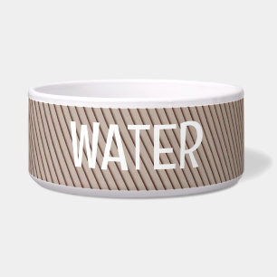 Beige und schwarz gestreifte Pet Bowl mit WASSERte Napf