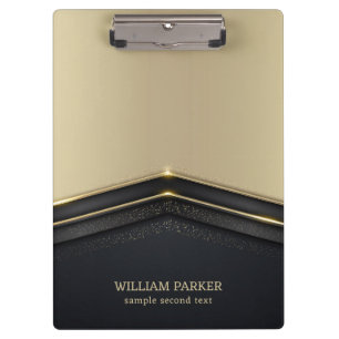 Beige und Schwarz-Gold-Arrow Klemmbrett