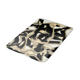 Beige und schwarze Schrotte oder Klebeband zerstör Badematte