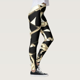 Beige und schwarze Schrotte oder Klebeband zerstör Leggings