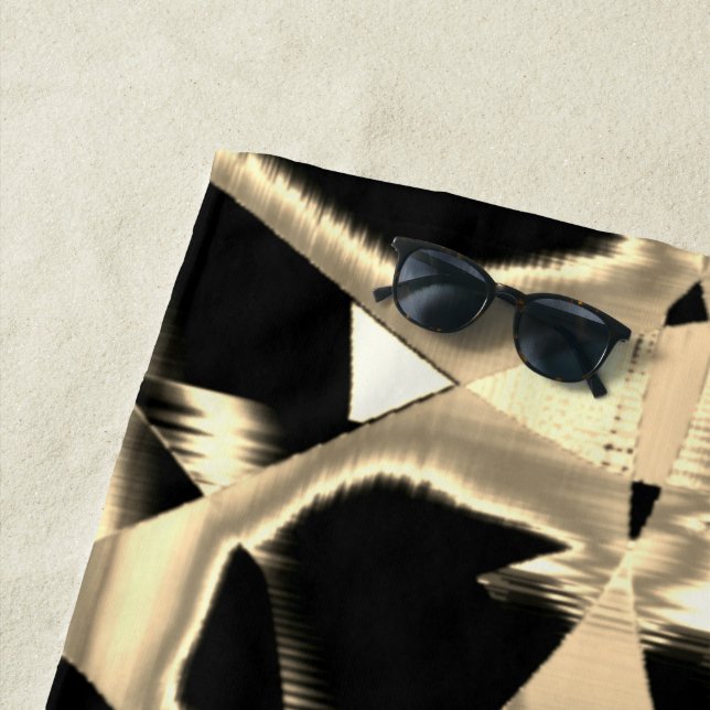 Beige und schwarze Schrotte oder Klebeband zerstör Strandtuch (Beispiel)