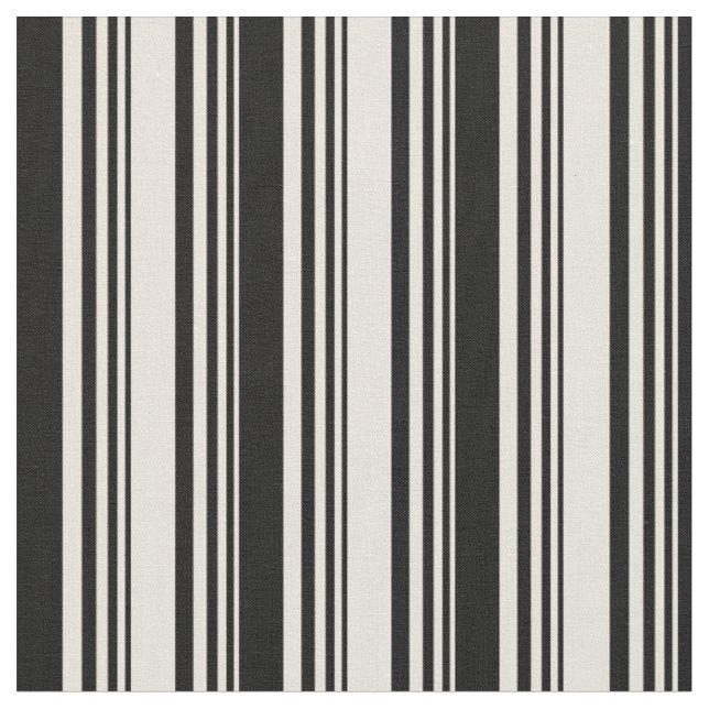 Beige und schwarze Streifen Stoff (Nahaufnahme)