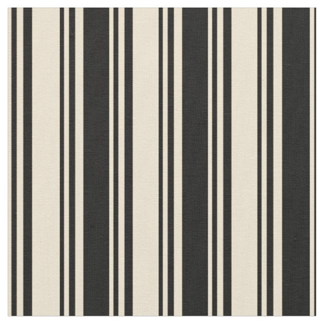Beige und Schwarze Streifen Stoff (Nahaufnahme)