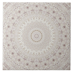 Beige- und Taupe-Mandala-Musterdesign Fliese