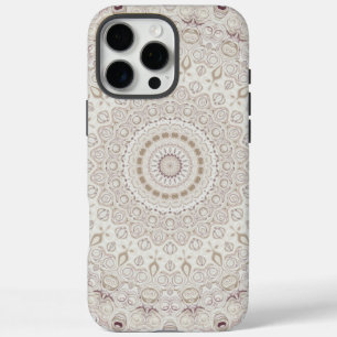 Beige- und Taupe-Mandala-Musterdesign iPhone 16 Pro Max Hülle