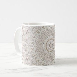 Beige- und Taupe-Mandala-Musterdesign Kaffeetasse