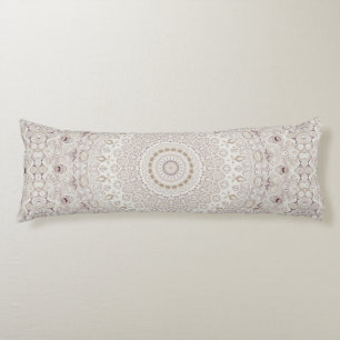 Beige- und Taupe-Mandala-Musterdesign Seitenschläferkissen