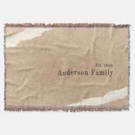 Beige und weiße Erdtöne, minimalistisches Familien Decke