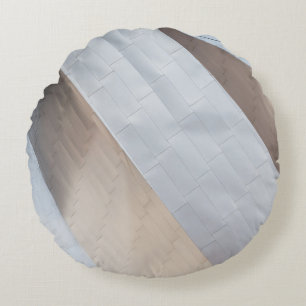Beige und weiße Oberfläche Rundes Kissen