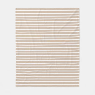 Beige und weiße Streifen - modern Fleecedecke