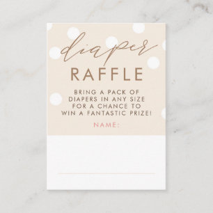 Beige- und weiße Windel-Raffle-Baby-Shower-Tickets Begleitkarte