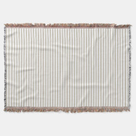 Beige und weißer Ticking-Streifen Decke