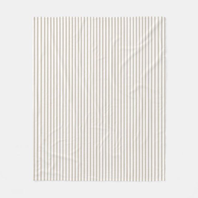 Beige und weißer Ticking-Streifen Fleecedecke (Vorderseite)
