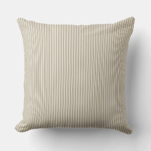 Beige und weißer Ticking-Streifen Kissen