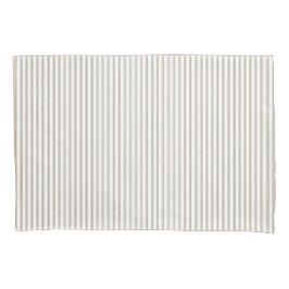 Beige und weißer Ticking-Streifen Kissenbezug