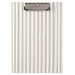 Beige und weißer Ticking-Streifen Klemmbrett