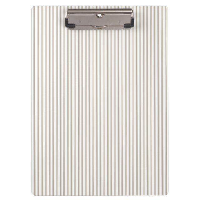 Beige und weißer Ticking-Streifen Klemmbrett (Vorderseite)