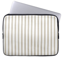 Beige und weißer Ticking-Streifen Laptopschutzhülle
