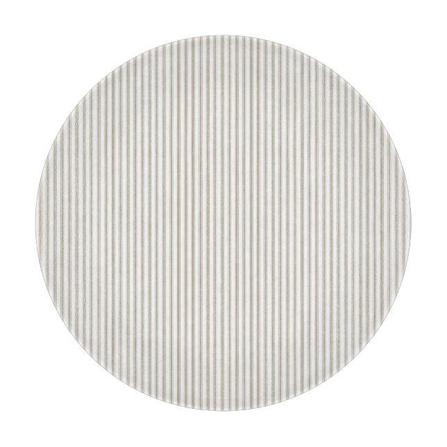 Beige und weißer Ticking-Streifen Schneidebrett (Vorderseite)