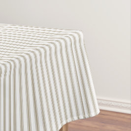 Beige und weißer Ticking-Streifen Tischdecke